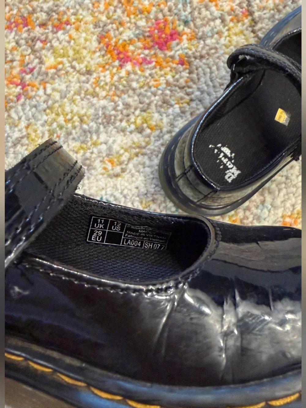 Dr. Martens Black Patent Mary Jane Shoes. Little Girl size 12US